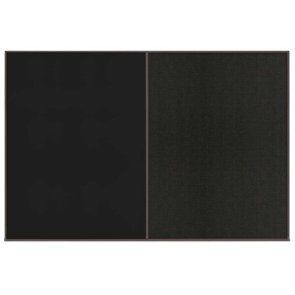 United Visual Products Enclosed Corkboard, 1 Door, 72"x36", 4" Fra UV3404-SATIN-DBURGU - main